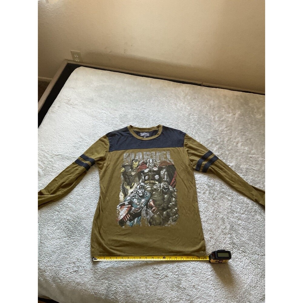 Marvel Mad Engine Men's Large Long Sleeve Jersey Marvel Shirt Green Graphic